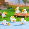 6 шт. Миниатюрные фигурки гусей из смолы, миниатюрные белые статуэтки гусей, бонсай, украшение для кашпо в виде гуся для микроландшафтного сада, декор для фей