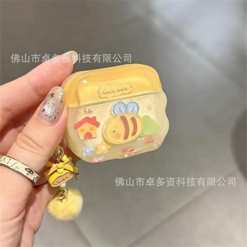 ins cute three-dimensional bee for apple AirPods 1 bluetooth headset case Airpodspro1 protective case