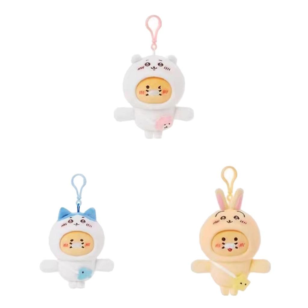 Charming Cartoon Bear Plush Keychain Super Soft Pp Cotton Spring Plant Gift