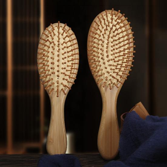 Yousheng Bamboo Air Cushion Hairbrush Hair Growth Natural Wood Bristle Scalp Massage Brush Men Women Anti-Static All Hair Types Detangling Comb