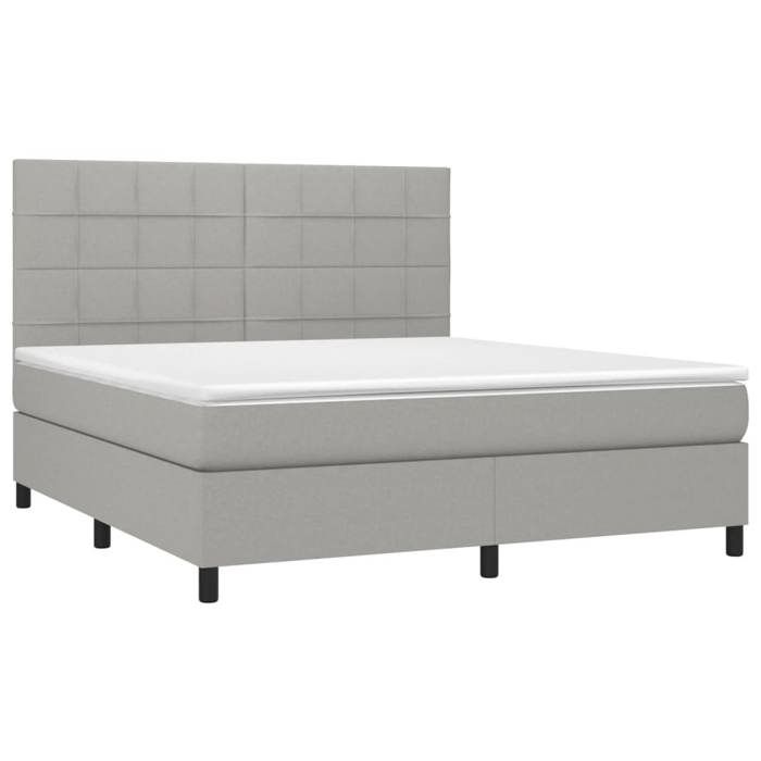 VidaXL Slatted Bed Base with Mattress and LED, Upholstered Bed, Double Bed, Adult Bed for Interior Bedroom, 3134893