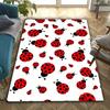 Crystal Velvet Seven Spots Ladybug Print Area Carpet Bedroom Living Room Home Decorative Floor Mat Anti-Slip Mat