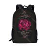 Gothic Rose Pattern School Bags for Girls Teenager Shoulder Backpack Trend College Student Casual Women Travel Bag
