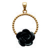 [J3090] - Позолоченный кулон «Черная роза», черное золото - 17x25 мм