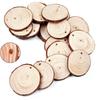 Natural Wood Tree Discs 9-10cm Pre-Drilled Wooden Discs 1cm Thick Smooth Wood Slices for DIY Crafts Wedding Wall Decorations