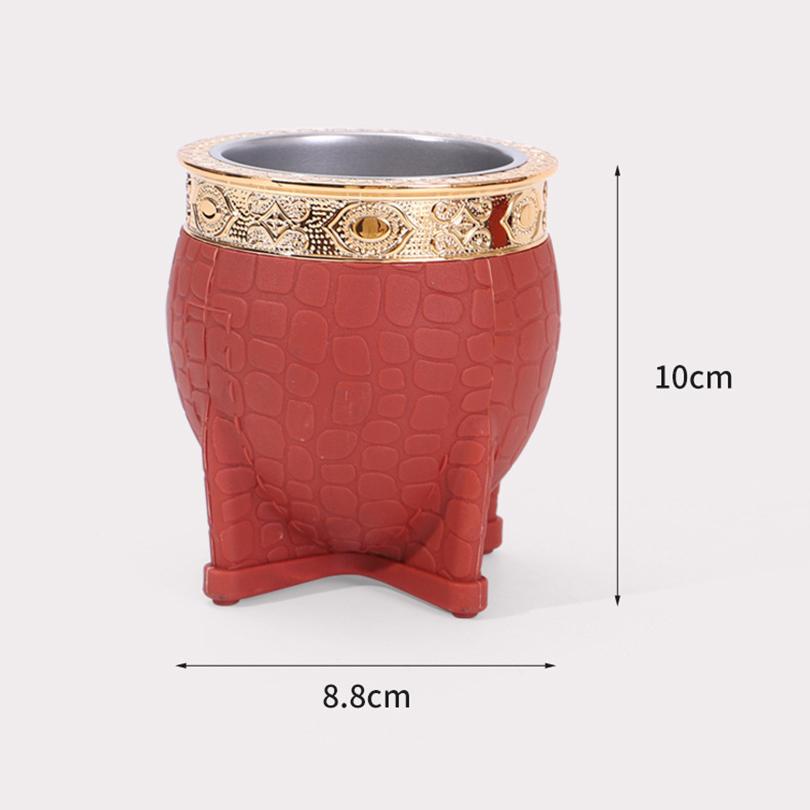 1Pc Stainless Steel Double-layer Paraguay Water Cup With Straw Turtle Shell Texture Eggshell Cup Leather Texture Eggshell Cup