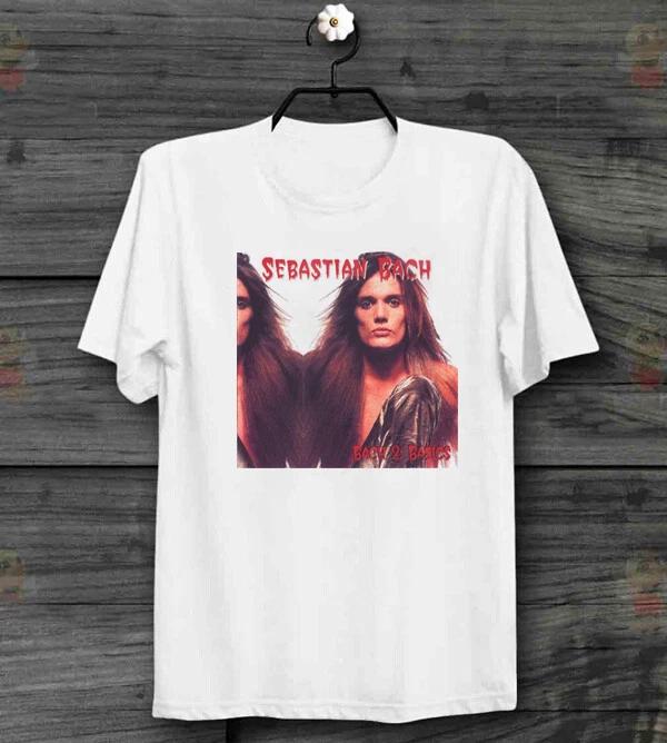 rare Sebastian Bach Bach 2 Basic Unisex S-234XL gift family White shirt B2196