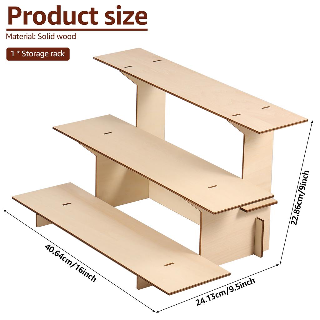 2 шт. 3-уровневый деревянный стенд для кексов, парфюмерии, косметики, ювелирных изделий, полка-органайзер, настольное хранилище
