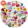 50 Pcs Fresh Flower Series Stickers, Artistic and Fresh Plant Flowers, Graffiti Stickers, Hand Books, Diary Books, Luggage Stickers