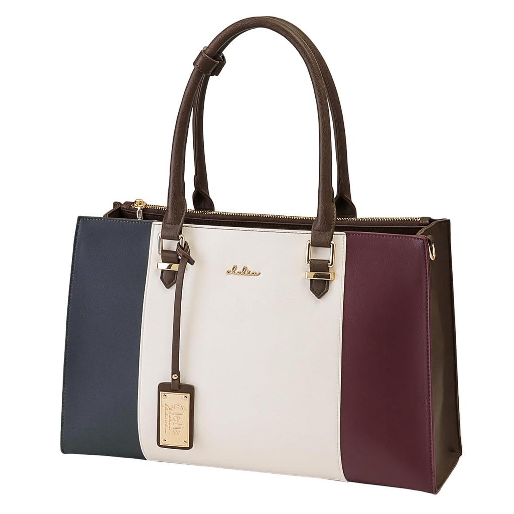 Tote Bag Tricolor Large Capacity A4 Compatible 2way Shoulder Bag Liberte Series [Cleria] Women's [CL-22772] (Royal Marine)