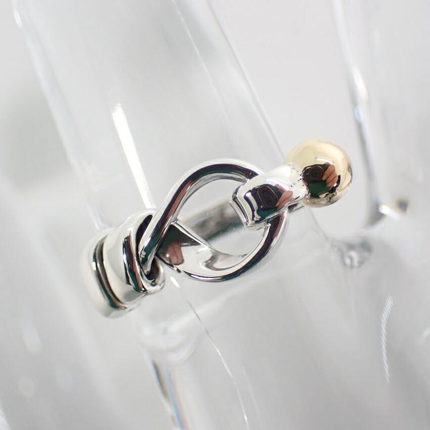 [Used] TIFFANY 925/750 Hook and Eye Combination Ring / Size 9 / G455-25