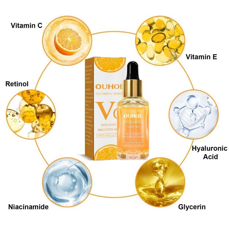 Vitamin C Facial Serum Brighten Skin Lighten Spots Hyaluronic Acid Face Essence Skin Care Products