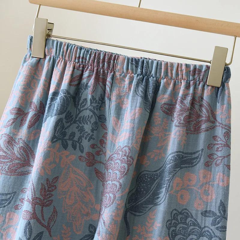 Цветная хлопковая женская домашняя одежда в стиле ретро с длинным рукавом, длинные брюки, 2 шт., пижама, тонкая пижама, женский комплект одежды