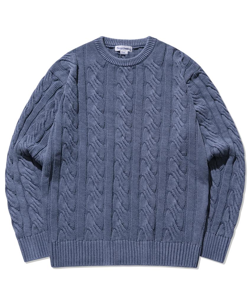 Namer Clothing Свитер с косами в стиле Аран, пигментный, пыльно-синий