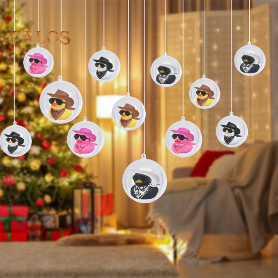 9/12 шт. прозрачных рождественских шаров, самодельные заполняемые рождественские шары с фигурками уток и динозавров, переливающиеся шары, украшения для декора рождественской елки