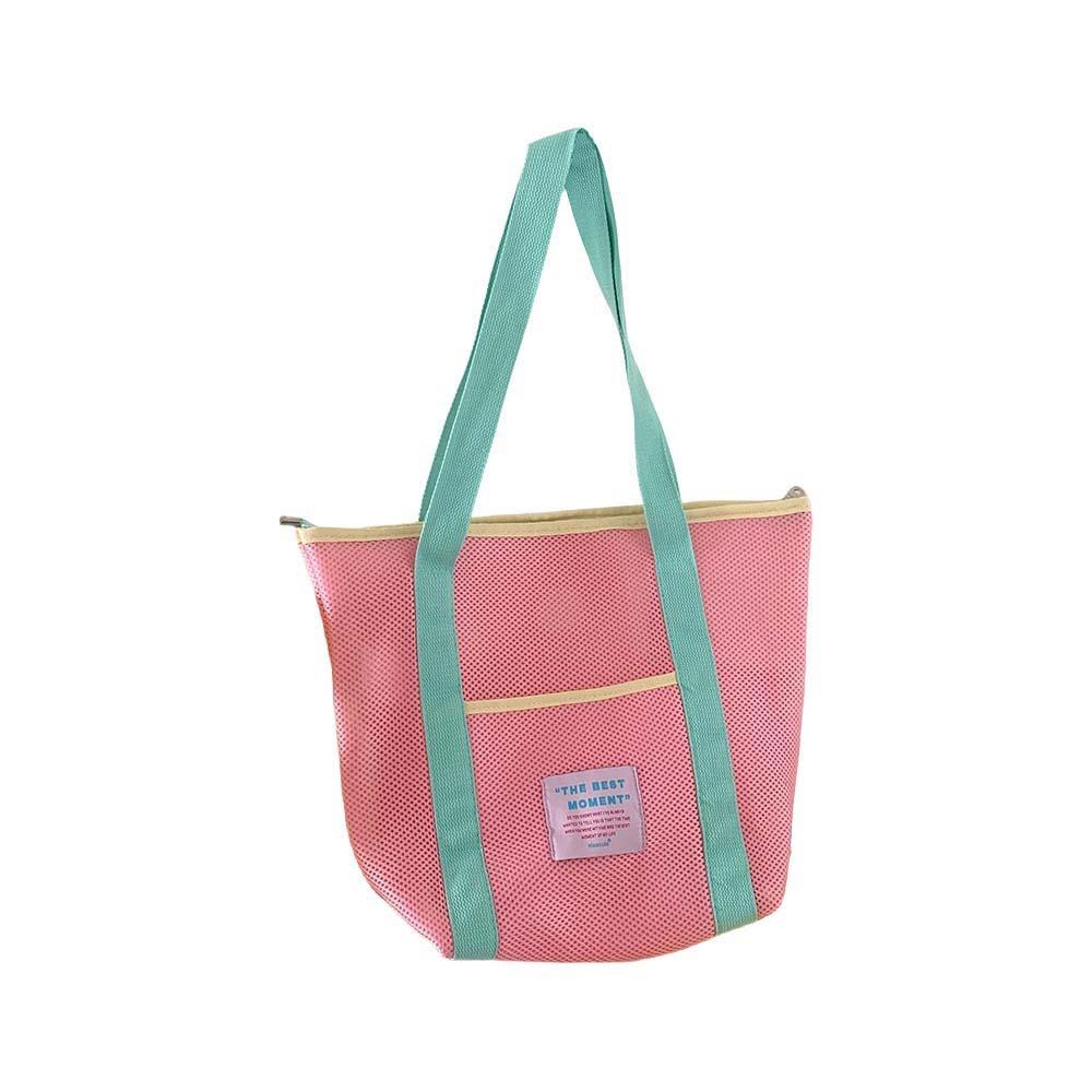 Shoulder Bag Mesh Tote Bag Colored Mesh Handbag Picnic Snack Bag Mesh Shopping Bag Travel