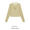 Kaslead New Women Clothes European and American Style Fashion Wear Round Neck Long Sleeve Knitted Top 2893172