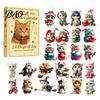 Christmas Countdown Ornaments 24 Days Advent Calendar 2026, 2D Acrylic Reading Cats/Dogs/Forest Animals Tree Decor Ornament Calendar, Cute Pet