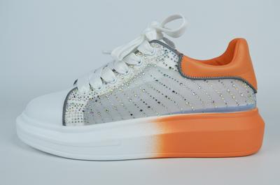 Кроссовки со стразами V.I.konty 21802 36 Белые с оранжевым