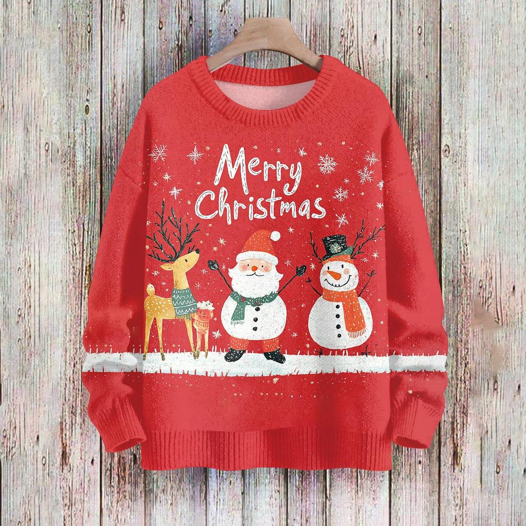 Christmas Sweatshirts For Women Knit Sweater Cute Shirt Fall Crewneck Pullover Tops