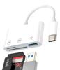 Адаптер USB-C, Устройство чтения SD-карт, Карта TF, Micro USB 3.0, Порт OTG, Док-станция (3-в-1), Кабель-адаптер Thunderbolt 4 Type-C, Совместим с