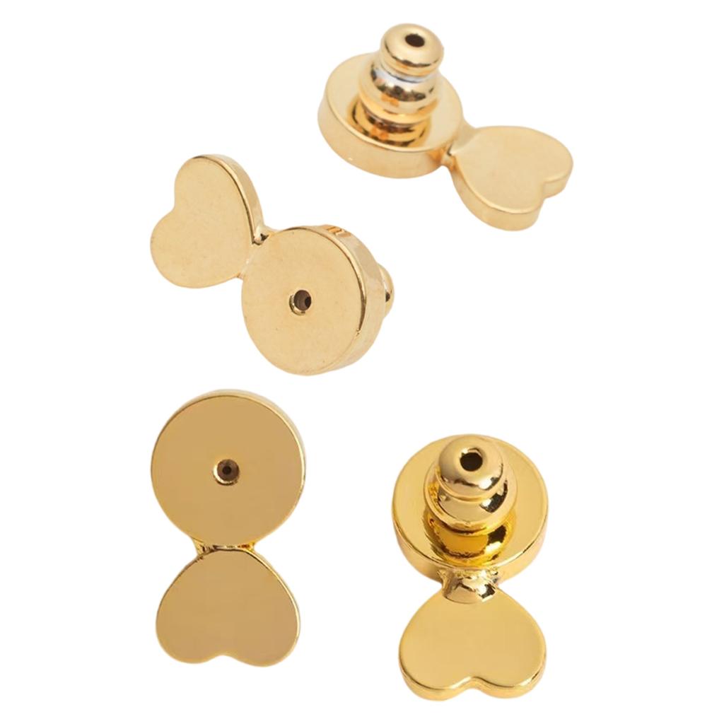 1 Pair Earring Backs for Droopy Ears Gold Plated Earrings Lifters Copper Texture Suitable for Heavy Earrings Secure Fit