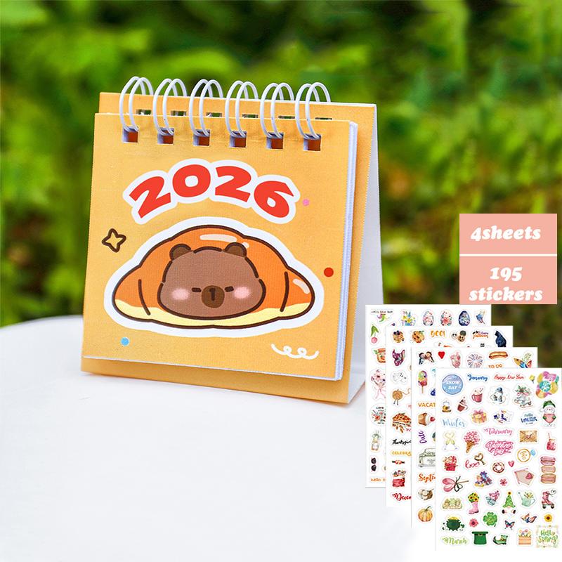 2026 Capybara Mini Calendario Tavolo Cute Office Standing Flip Calendar June 2025 - December 2026 Decorativo Studente