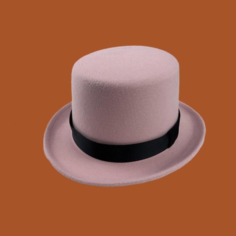 British Style Adult/Teens Derby Hat Prom Carnivals Party Costume Felt Magician Hat for Carnivals Show Rave Party