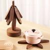 Creative Walnut Colored Tree Design Stand Wooden Trivets Decorative Anti Scald Heat Resistant Table Mat Coaster Wood Placemats P