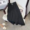 Long Black Skirt Women Streetwear High Waist A-line Belt Slim Irregular Split Sexy Goth Maxi Skirt Autumn Fashion