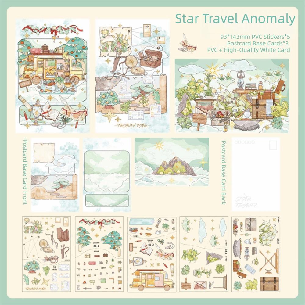 Cartoon Postcard Landscape Stickers Multicolor Scene Sticker Set Scrapbooking