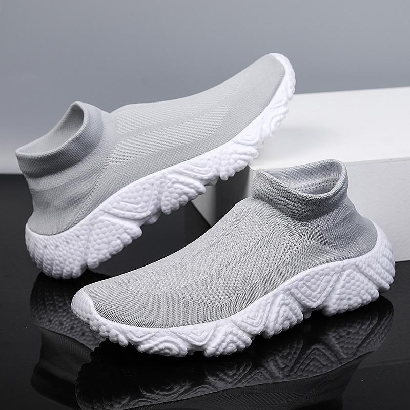 Socks and shoes men's autumn men's versatile casual sports shoes fly-woven mesh breathable lazy shoes