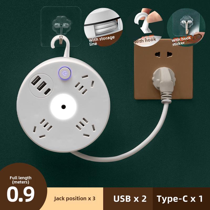 Умная розетка с несколькими отверстиями и USB-ночником для дома и офиса