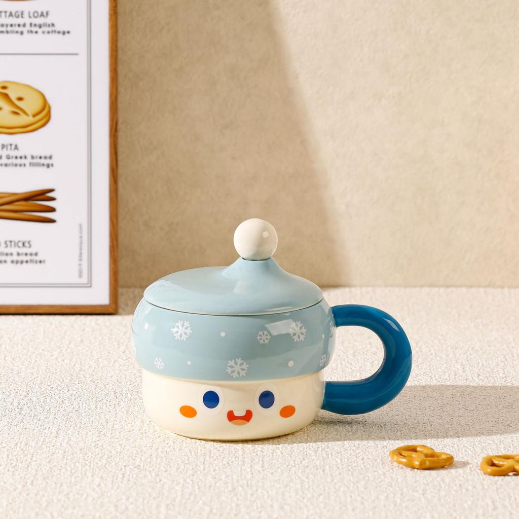 Couple with Lid Water Cup Hat Cute Creative Personality Ceramic Cup High Appearance Large Capacity Mug Set for Home Use