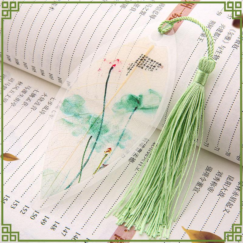 Ancient Chinese Landscape Painting Bookmark Beautiful Beautiful Leaf Vein Bookmark Gift To Classmates and Friends