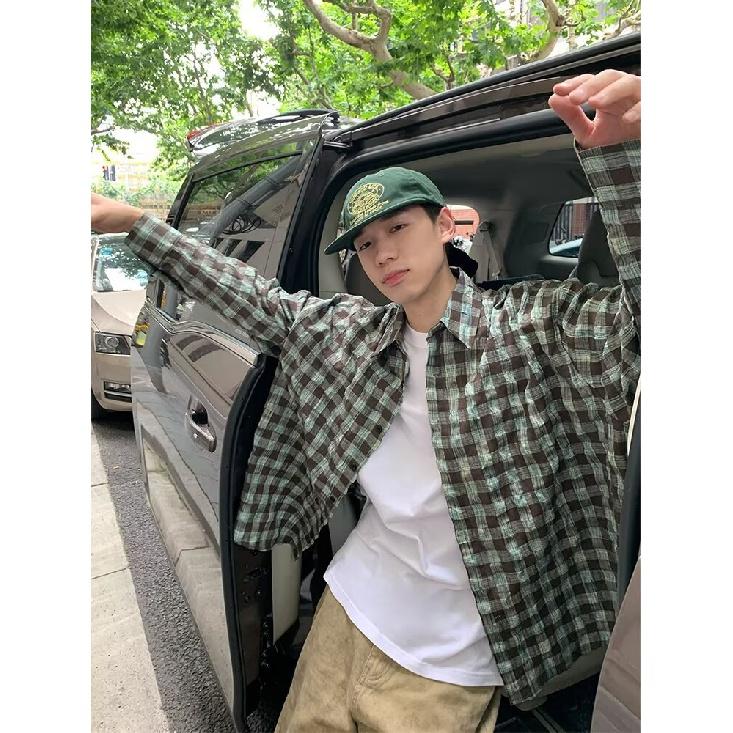 Рубашка с длинным рукавом с буквенным принтом 2024 года в японском стиле в стиле Гонконга, свободная рубашка для мальчиков, летнее модное универсальное повседневное пальто