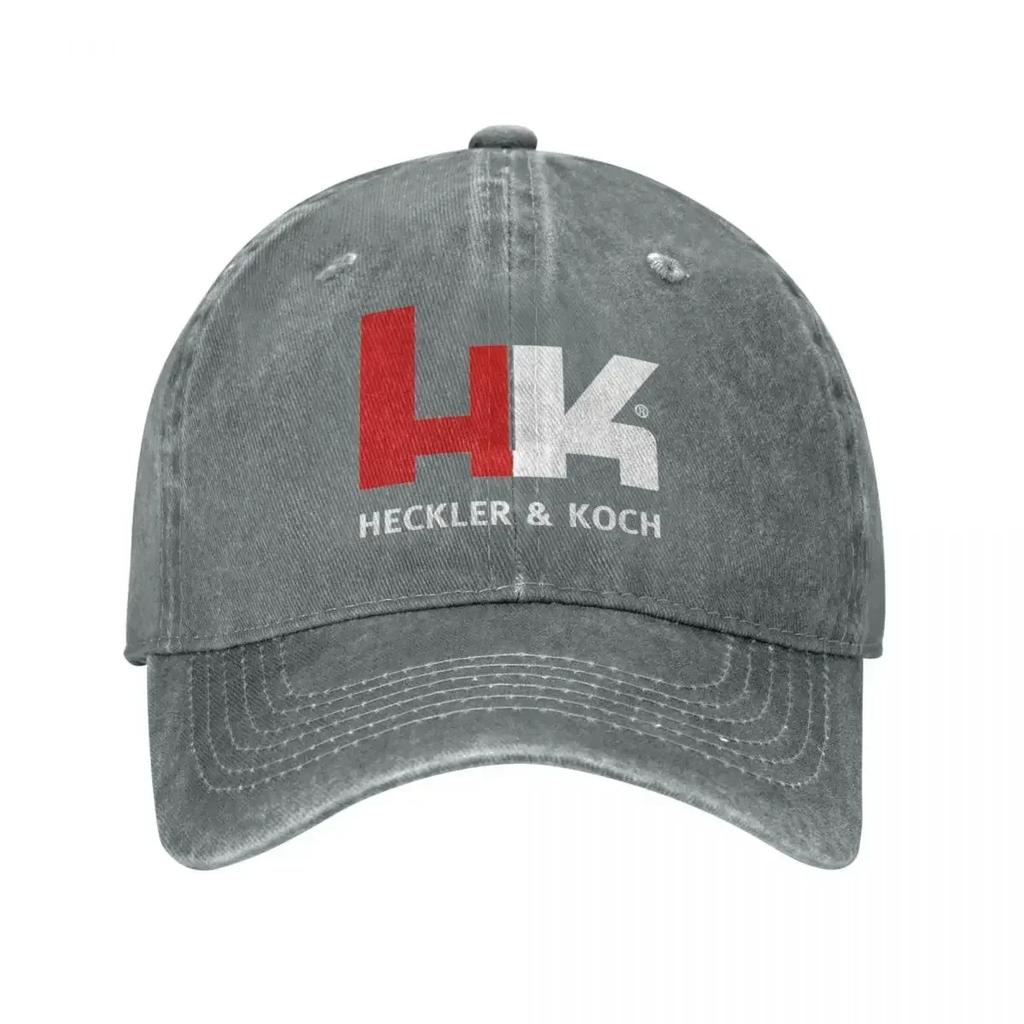 Винтажная бейсболка Heckler Koch HK для мужчин и женщин, потертая джинсовая, стираная, с защелкой, для тренировок, неструктурированная, мягкая кепка