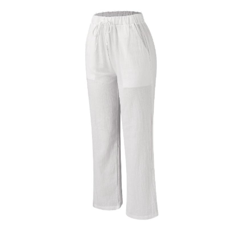 GMXIA Женские модные повседневные однотонные брюки с высокой талией и капри с принтом