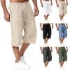 Summer Men's Casual Solid Color Cropped Casual Pants