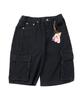 STENDS [M~4XL] Джинсовые шорты-бермуды с карманами-карго_Черные