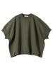 Machine Washable Light Punch Half Sleeve Drawstring Loose Tee 612320007 Khaki One Size [Caranciel]
