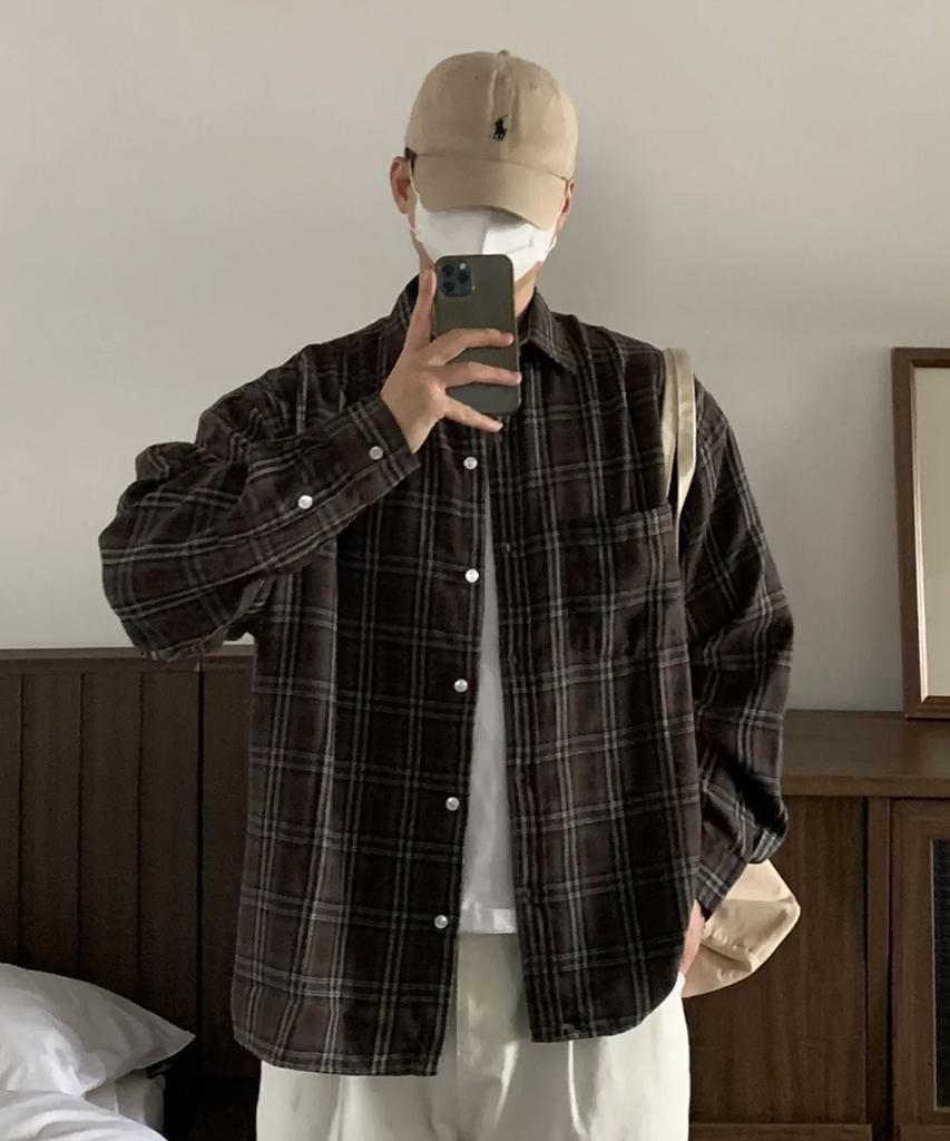 HUKE The Steady Check Shirt (Vintage Brown)