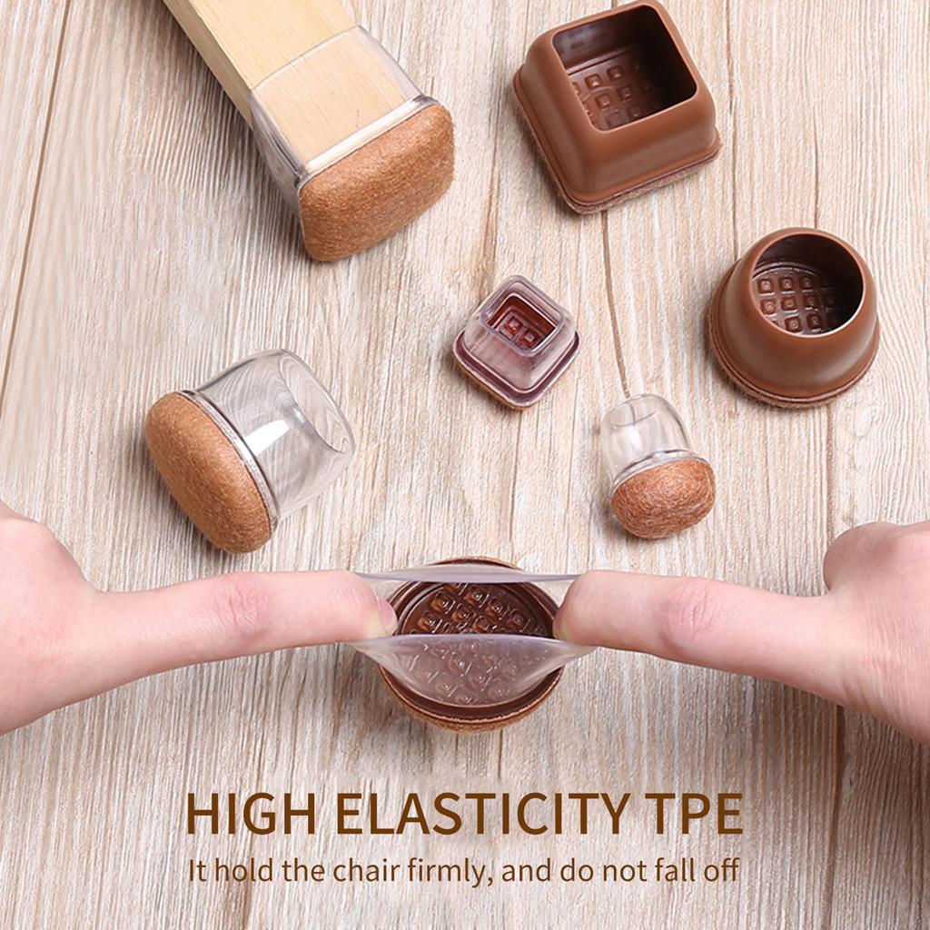 8 шт. Защитные накладки на ножки стула с войлоком, колпачки для ножек стула, защитные чехлы для ножек мебели, защита пола из твердой древесины, нет