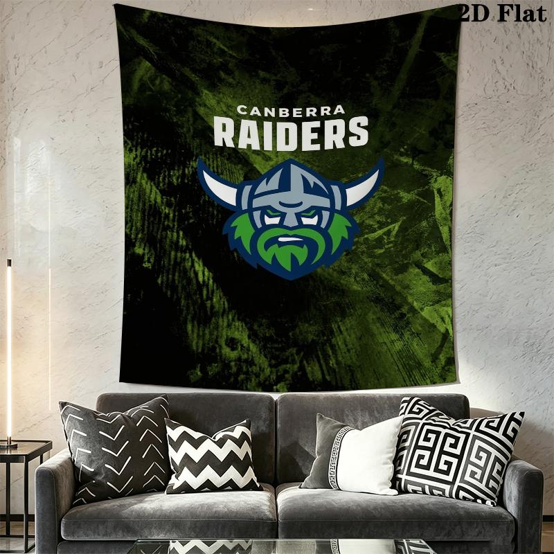 Canberra Raiders Wall Tapestry Aesthetic Wall Hanging Printed Fabric Blanket Decorative Tapestries for Bedroom Living Room Home Decor