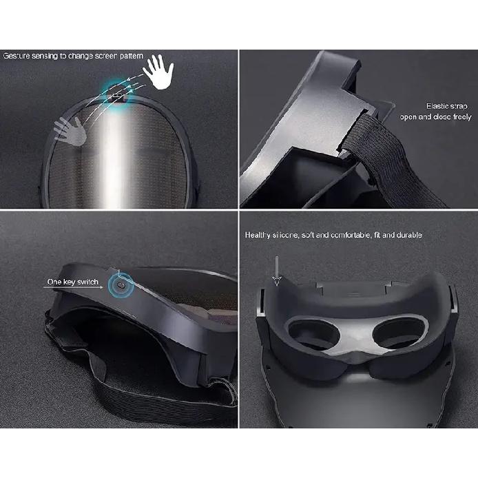 Светодиодная маска-трансформер для лица с управлением через приложение - Программируемая светодиодная маска на Хэллоуин, Цифровая светящаяся маска для взрослых