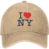 Бейсболка I Love New York из джинсовой ткани, стираная, хлопковая, регулируемая, унисекс, крутая, папина, спортивная, ковбойская шляпа, один размер
