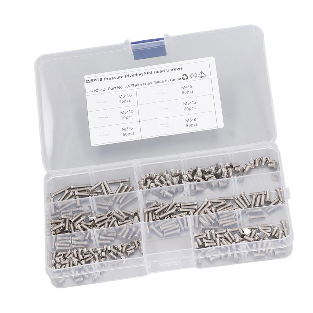 325 шт. Винты для точечной сварки 6 типов M3 M4 Нержавеющая сталь Сварочной шпильки Машинные винты с плоской головкой