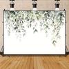 2D Watercolor Hanging Eucalyptus Leaves Backdrop Party Photo Background Cloth