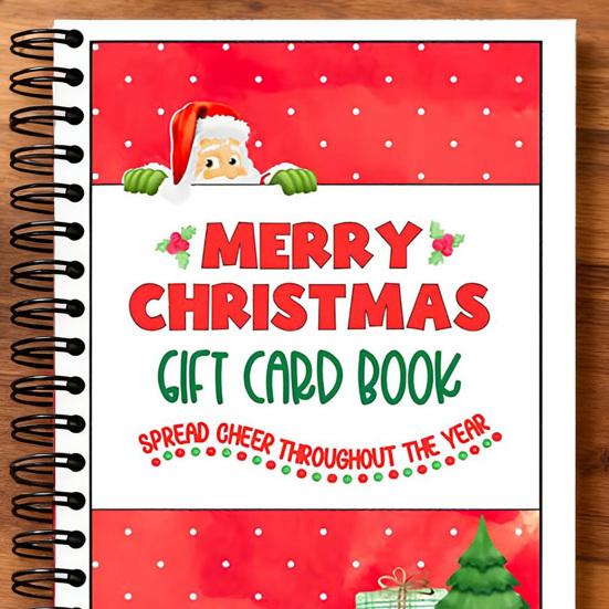 Christmas Gift Card Book DIY Spiral-Bound Merry Christmas College Survival Kit Greeting Card Holder