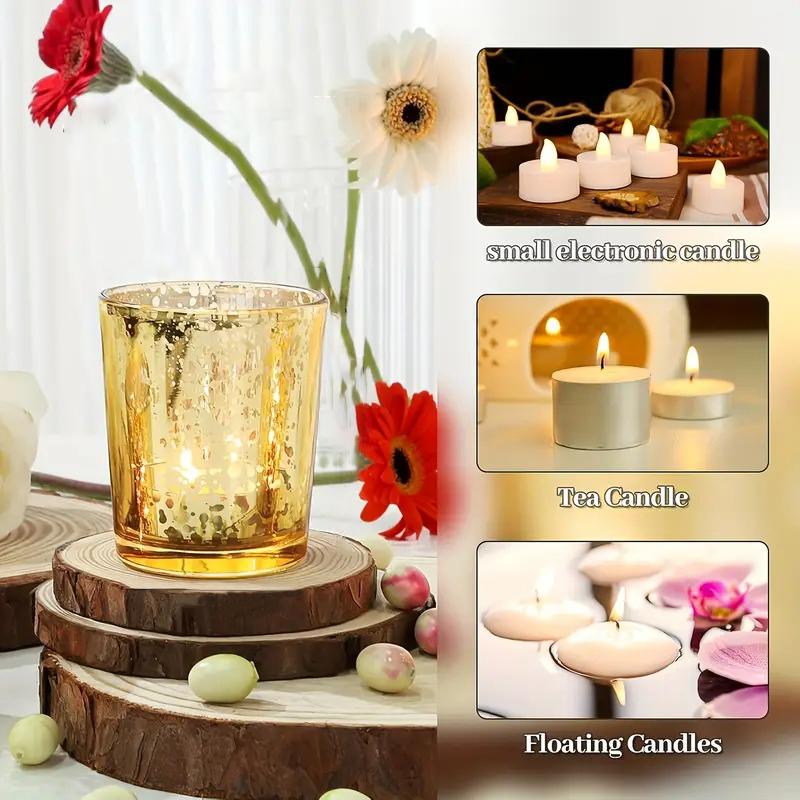 6/12 шт. Подсвечник для чайной свечи Фестивальный Расписной Полупрозрачный Стакан-Вертолет Украшение для Стола на Вечеринку Домашний Поднос для Свечей Создание Атмосферы